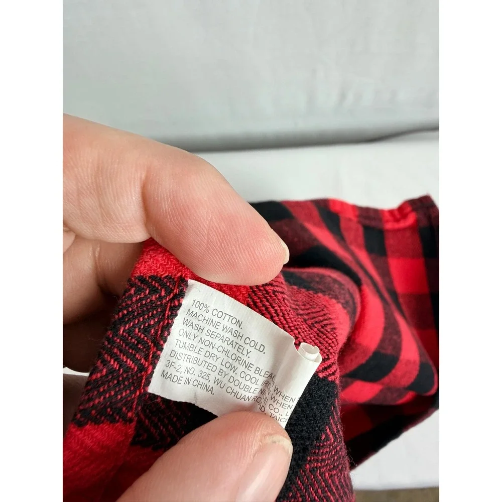Red Black Buffalo Plaid Cotton Dinner Napkins‎ Set of 2  Checkered 23 x 15